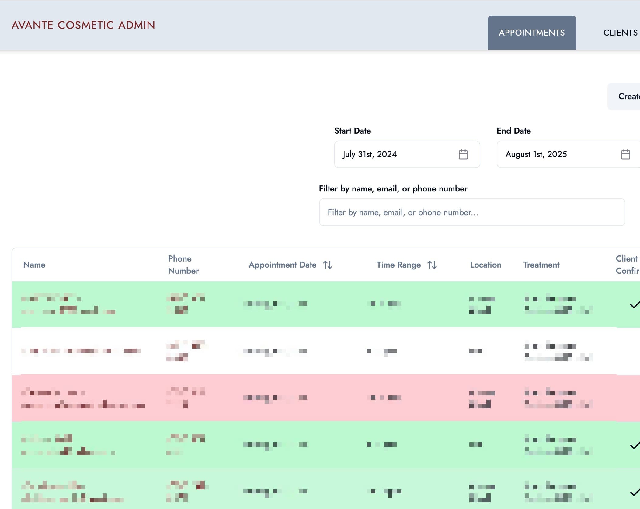 Avante Cosmetic Website & Appointments Application — screenshot 4