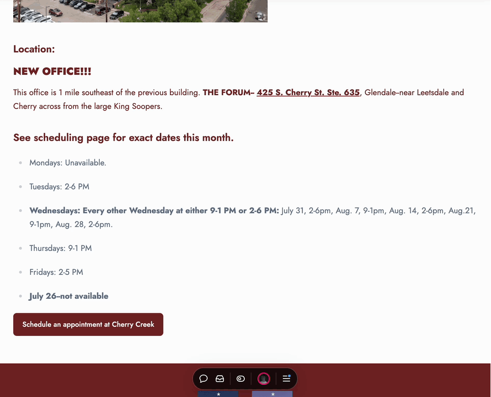 Avante Cosmetic Website & Appointments Application — screenshot 2