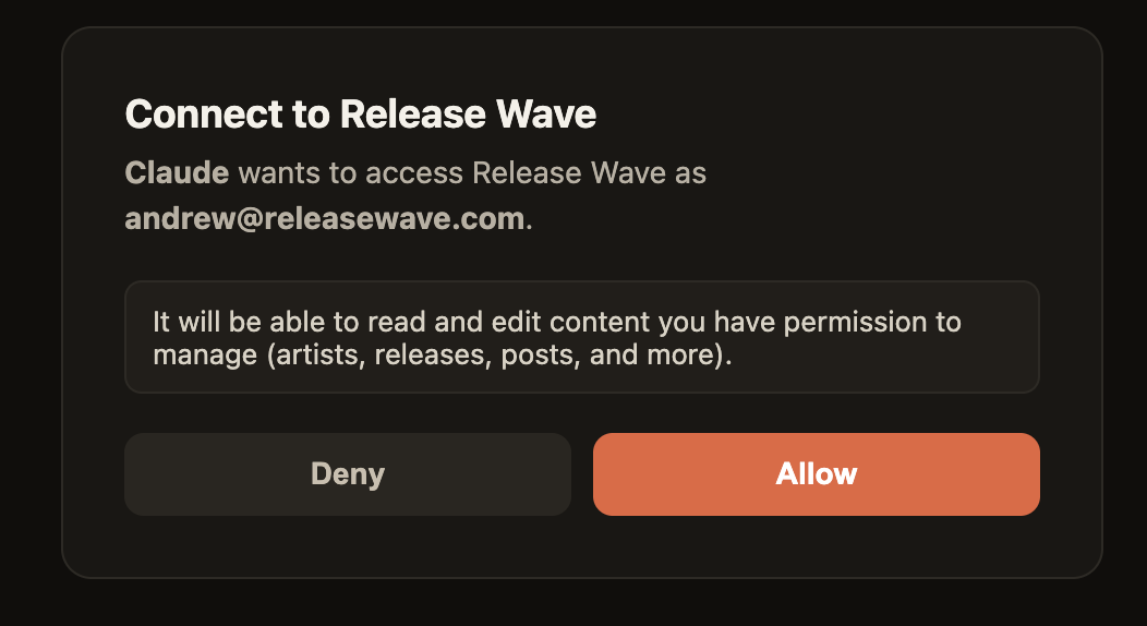 Connecting the ReleaseWave connector and signing in as an editor